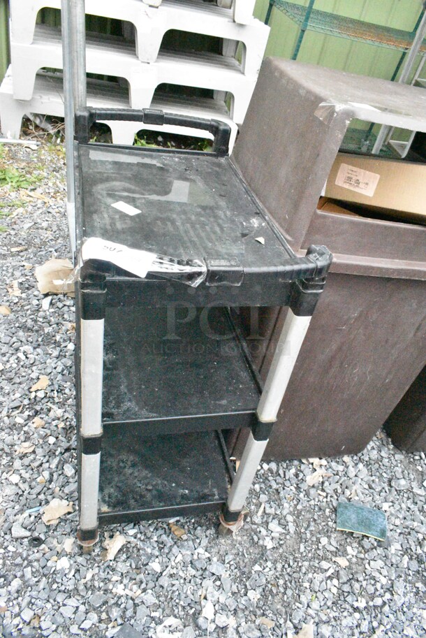 Black Poly 3 Tier Cart on Commercial Casters. - Image 2 of 5