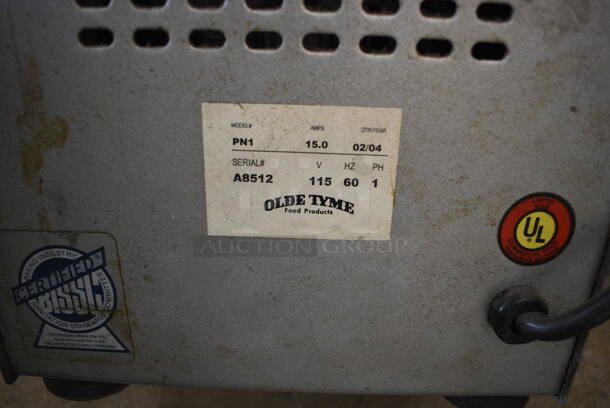 Olde Tyme Model PN1 Stainless Steel Commercial Countertop Single Hopper Peanut Butter Mill Nut Grinder. 115 Volts, 1 Phase. 11x21x21. Tested and Working! - Image 4 of 4