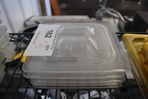 ALL ONE MONEY! Lot of 5 Clear Poly 1x6 Size Drop In Bin Lids. 