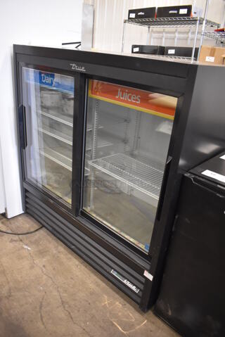 2019 True GDM-41SL-48-HC-LD Metal Commercial 2 Door Cooler Merchandiser w/ Poly Coated Racks. 115 Volts, 1 Phase. 47x21x49. Tested and Working!