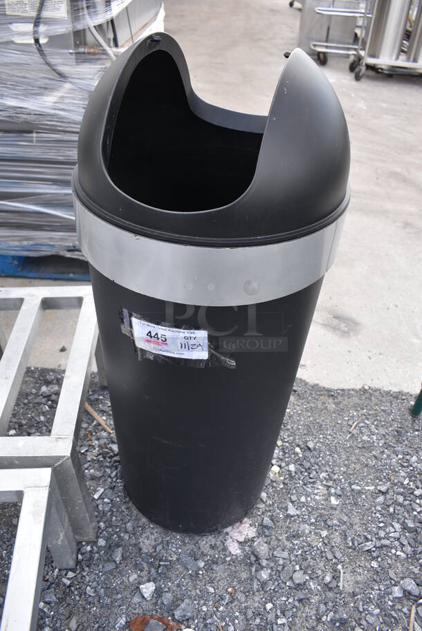 Black Poly Trash Can. 14.5x14.5x35