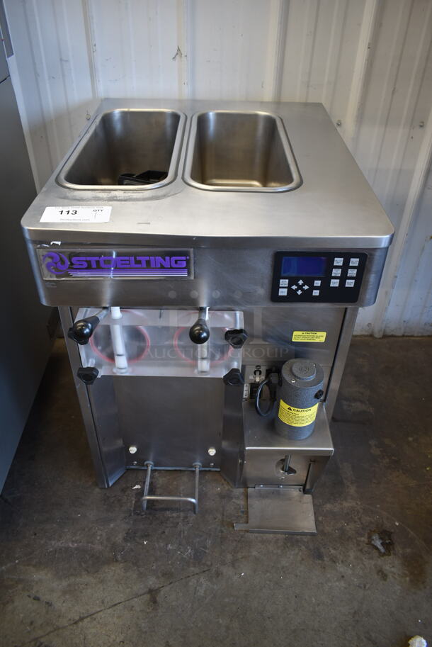 2016 Stoelting SF121-38I2 Stainless Steel Commercial Countertop Air Cooled 2 Flavor w/ Twist Soft Serve Ice Cream Machine w/ Mixing Head Attachment. 208-240 Volts, 1 Phase. - Image 1 of 6