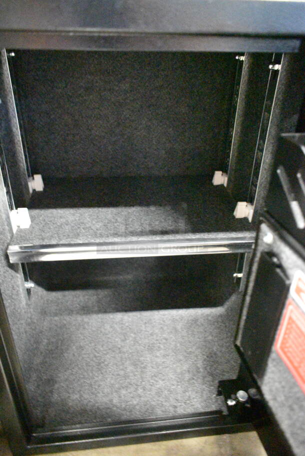 BRAND NEW SCRATCH AND DENT! Black Metal 2 Compartment Safe.  - Image 9 of 12