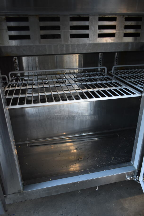 Kelvinator KCMT70.30-HC Stainless Steel Commercial Sandwich Salad Prep Table Bain Marie Mega Top on Commercial Casters. 115 Volts, 1 Phase. Tested and Powers On But Does Not Get Cold - Image 6 of 7