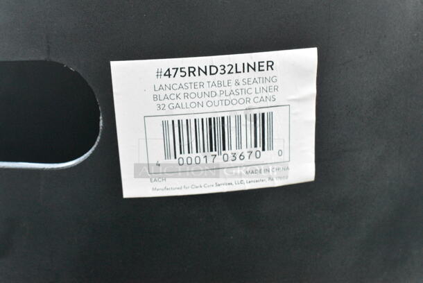 BRAND NEW SCRATCH AND DENT! Lancaster Table & Seating 475RND32LINER Black Plastic Round Can Liner for 32 Gallon Steel Outdoor Can - Image 3 of 3