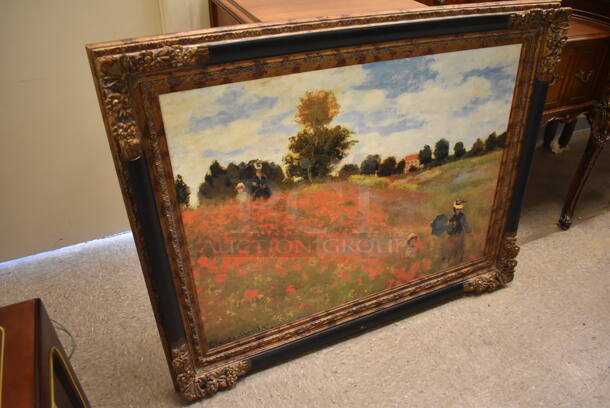 Framed Canvas Painting Reproduction of Poppies by Claude Monet From Art Dealer Ed Mero! - Image 2 of 7