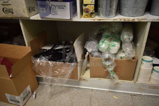 ALL ONE MONEY! Lot of 4 Tiers of Various Items Including Paper Products. (dish room) - Image 10 of 11