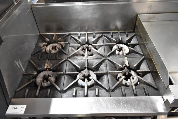 Garland X60-6R24RR Stainless Steel Commercial Propane Gas Powered 6 Burner Range w/ Right Side Flat Top Griddle and 2 Ovens. - Image 10 of 11