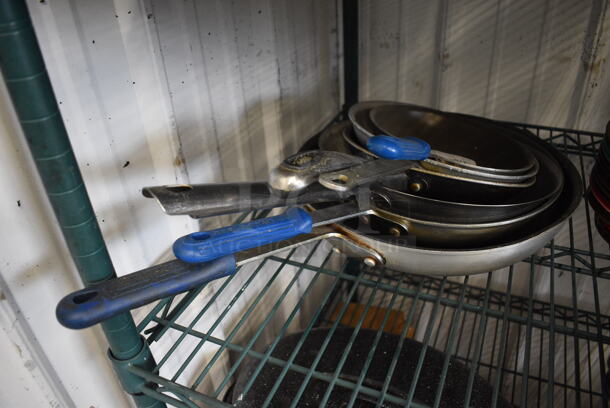 6 Various Metal Skillets. Includes 22x12x2. 6 Times Your Bid!
