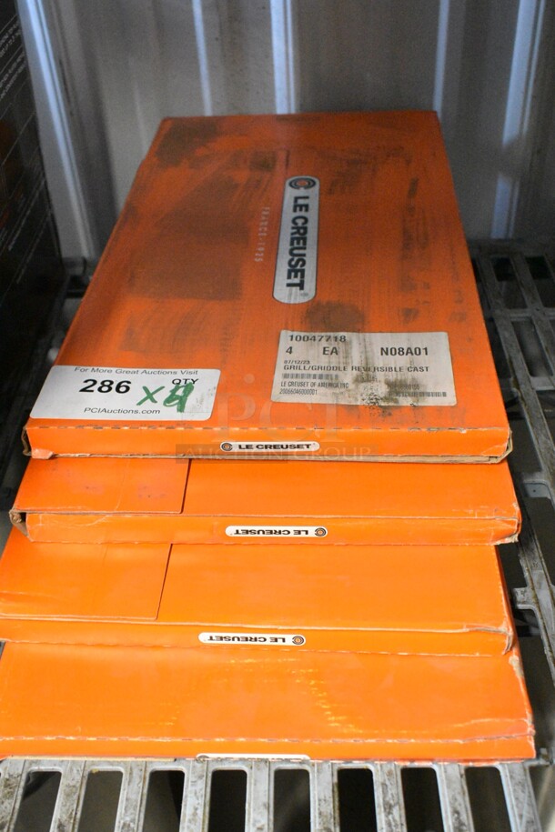4 BRAND NEW! Le Creuset 20066046000001 Reversible 9"x18" Iron Grill. 4 Times Your Bid!  - Image 2 of 3