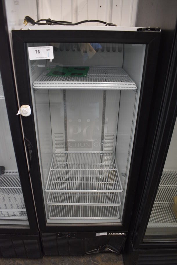 Habco SE12 Metal Commercial Single Door Reach In Cooler Merchandiser. 115 Volts, 1 Phase. 24x24x62. Tested and Powers On But Does Not Get Cold - Image 1 of 6