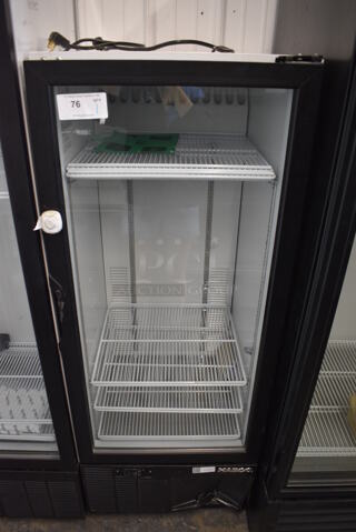 Habco SE12 Metal Commercial Single Door Reach In Cooler Merchandiser. 115 Volts, 1 Phase. 24x24x62. Tested and Powers On But Does Not Get Cold