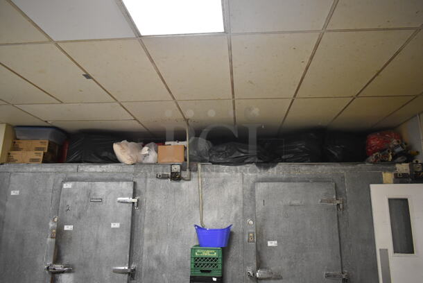 ALL ONE MONEY! Lot of Various Items on Top of Walk In Including Fake Christmas Tree, Ornaments, Lighting, Wrapping Paper. BUYER MUST REMOVE. (dish room) - Image 1 of 5