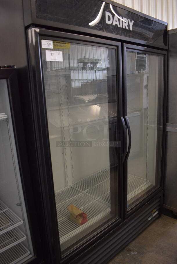 2017 True GDM-49-HC-TSL01 ENERGY STAR Metal Commercial 2 Door Reach In Cooler Merchandiser w/ Poly Coated Racks. 115 Volts, 1 Phase. 54x30x78. Tested and Working! - Image 2 of 5