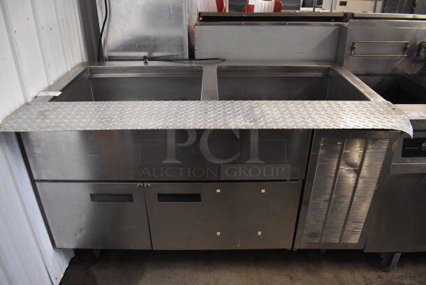 Delfield Stainless Steel Commercial Cold Pan Buffet Station w/ 2 Doors. 60x36x36. Tested and Powers On But Does Not Get Cold