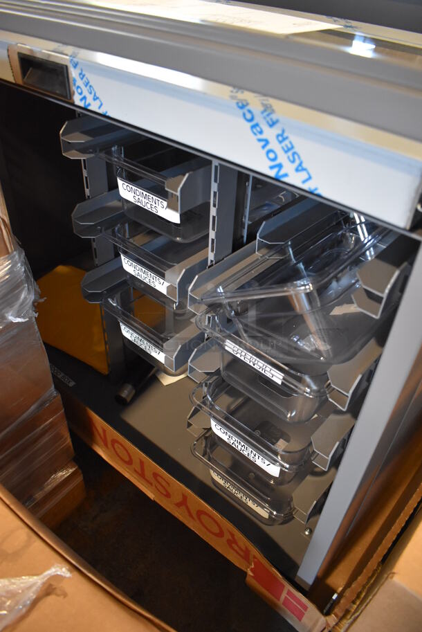 BRAND NEW! Royston Gray Metal Cabinet w/ Drop In Bins. 36x29x27 - Image 5 of 5