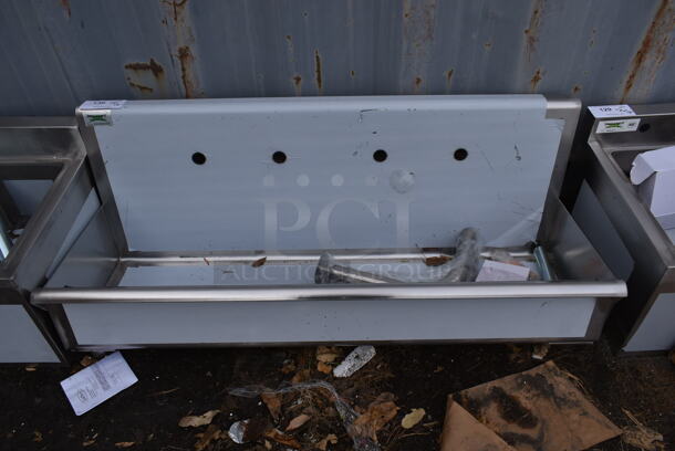 BRAND NEW SCRATCH AND DENT! Regency 600HSMS1848 Stainless Steel Commercial Wall Mount Trough Style Sink. - Image 1 of 3
