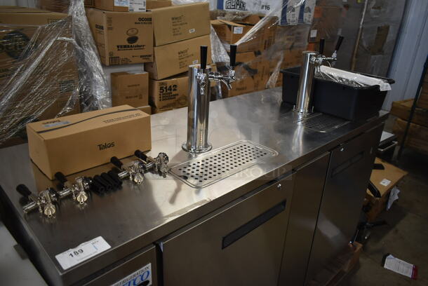 BRAND NEW SCRATCH AND DENT! Avantco 178UDD3HCS Stainless Steel Commercial Direct Draw Kegerator / Beer Dispenser with (2) 2 Tap Towers - (3) 1/2 Keg Capacity. 115 Volts, 1 Phase. Tested and Working! - Image 9 of 12