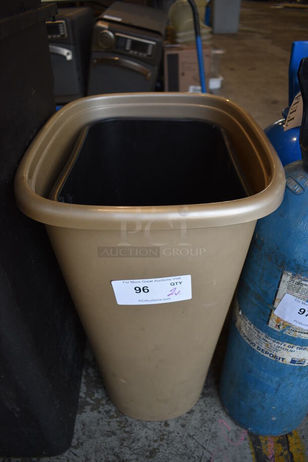 2 Various Poly Trash Cans. Includes 14x18x23. 2 Times Your Bid!