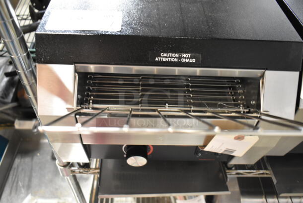 BRAND NEW SCRATCH AND DENT! Hatco TQ-10 Stainless Steel Commercial Countertop Toast Qwik Conveyor Toaster - 2" Opening. 120 Volts, 1 Phase. Tested and Working! - Image 3 of 5