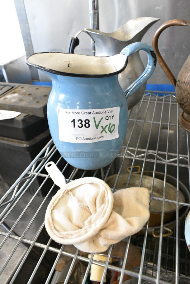 6 Various Pitchers Including Metal and Ceramic. 6 Times Your Bid!  - Image 7 of 10
