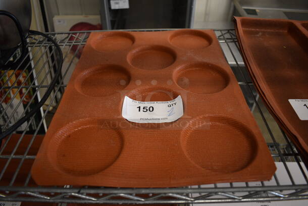 2 Orange Silform 8 Bun Baking Pan Liners. 12x17x0.5. 2 Times Your Bid!