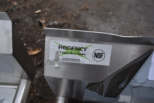 BRAND NEW SCRATCH AND DENT! Regency 600IB1824S31620218 Stainless Steel Commercial 3 Bay Sink w/ Dual Drain Boards. No Legs. Bays 16x20. Drain Boards 16x22 - Image 3 of 5