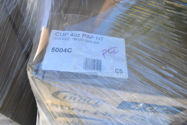 30 BRAND NEW Boxes Including 5004C Choice 4 oz. Coffee Print Poly Paper Hot Cup - 1000/Case, 346BKFSNSPM Choice Medium Weight Black Wrapped Plastic Cutlery Set with Napkin and Salt and Pepper Packets - 250/Case, 3 Box 130IC20DSP1M Choice 20 lb. Clear Plastic Drawstring Ice Bag with Ice Print - 250/Case, 2 Box 5001RT800B Lavex 8" White Hardwound Paper Towel, 800 Feet / Roll - 6/Case, 2 Box 500CC32PHD Choice Heavy Duty 32 oz. Pedestal Heavy Weight Clear PET Plastic Cold Cup - 500/Case, 795PTOKFTW4 Choice Kraft Folded Paper #4 Take-Out Container with Window 7 3/4" x 5 1/2" x 3 1/2" - 140/Case, 5001RT800N Lavex 8" Natural Kraft Hardwound Paper Towel, 800 Feet / Roll - 6/Case, 485STRAWUNN Choice 7 3/4" Jumbo Neon Unwrapped Soda Straw - 10000/Case. 30 Times Your Bid!  - Image 3 of 12