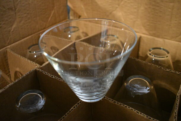 12 BRAND NEW IN BOX! Libbey Stemless Martini Glasses. 4.5x4.5x4. 12 Times Your Bid!