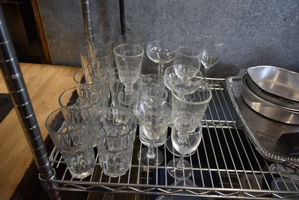 ALL ONE MONEY! Lot of Various Items on Shelving Unit Including Glasses, Fry Baskets, Poly Lids. Does Not Include Shelving Unit.  - Image 7 of 11