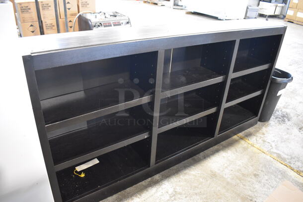Black Wood Pattern Book Shelf. 72x11x36 - Image 5 of 5