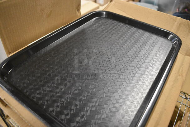 24 BRAND NEW IN BOX! Carlisle Black Poly Trays. 12x16x1. 24 Times Your Bid! - Image 3 of 4