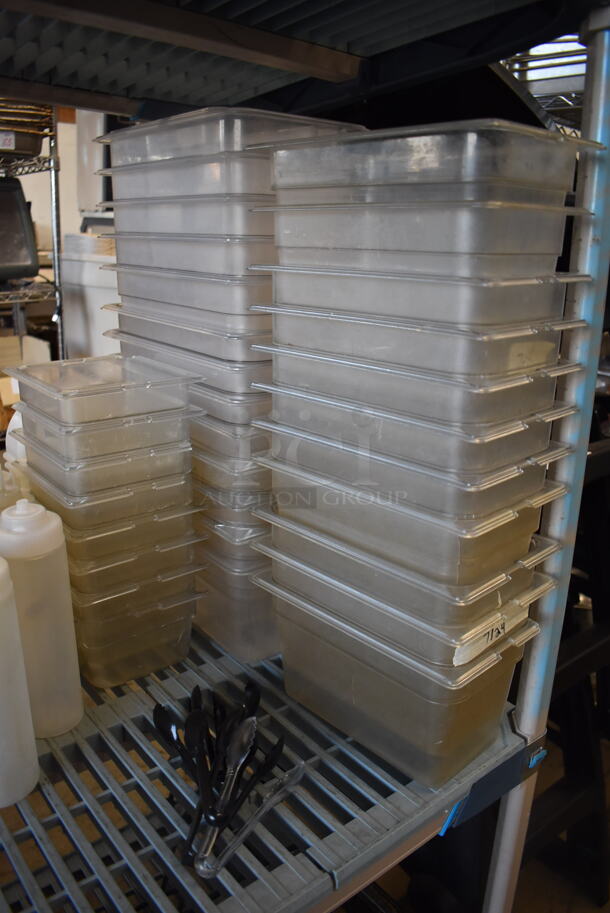 ALL ONE MONEY! Tier Lot of Various Items Including Poly Drop In Bins, Lids and Condiment Bottles - Image 4 of 4