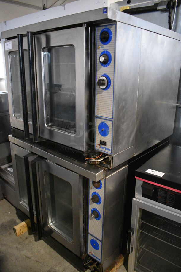 2 American Stainless Steel Commercial Propane Gas Powered Full Size Convection Oven w/ View Through Doors, Metal Oven Racks and Thermostatic Controls. 38x38x63. 2 Times Your Bid! - Image 7 of 9