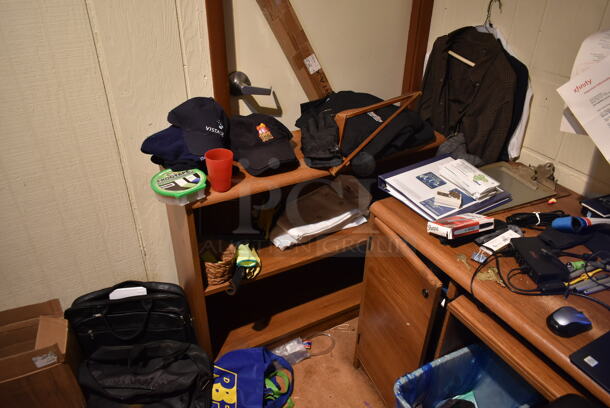 ALL ONE MONEY! ROOM LOT of Desks, Heater, Shelves. Everything Else Shown Is Not Included. BUYER MUST REMOVE. (hallway) - Image 9 of 11