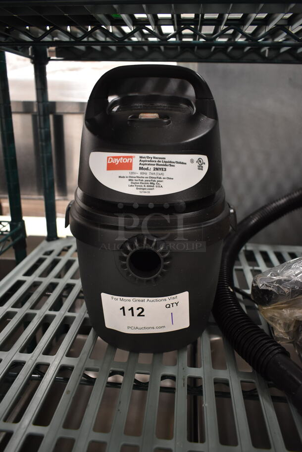 Dayton 2NYE3 Wet Dry Vacuum Cleaner. 120 volts, 1 Phase.  - Image 2 of 7