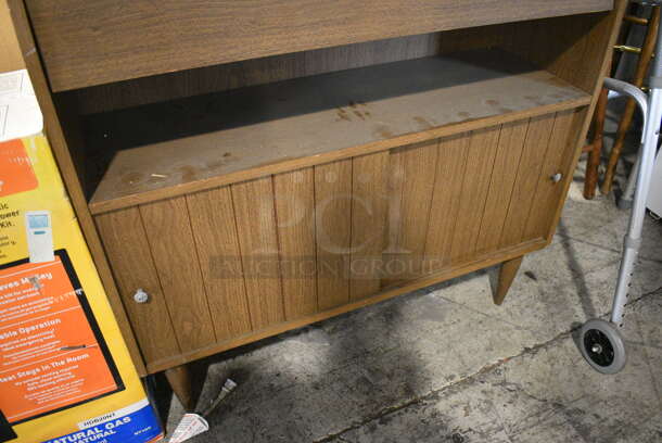 Wood Pattern Bookshelf w/ 2 Doors. 35.5x12x54 - Image 3 of 4