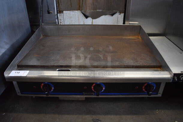 Star Stainless Steel Commercial Countertop Electric Powered Flat Top Griddle w/ Thermostatic Controls. 208 Volts, 3 Phase. 36x28x15.5