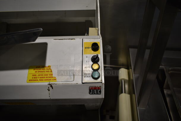 JAC ECN 450/12 Metal Commercial Floor Style Bread Loaf Slicer on Commercial Casters. 110 Volts, 1 Phase. Cannot Test - Unit Needs New Control Buttons - Image 3 of 6