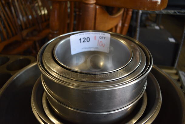 ALL ONE MONEY! Lot of 10 Various Metal Bowls. Includes 6x6x4 - Image 2 of 4