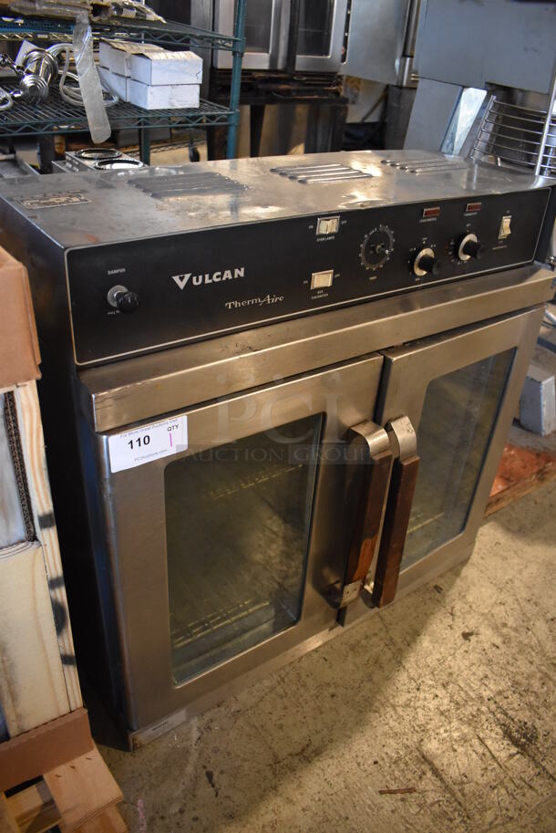 Vulcan ThermAire ET8 Stainless Steel Commercial Electric Powered Full Size Convection Oven w/ View Through Doors, Metal Oven Racks and Thermostatic Controls. 208 Volts, 3 Phase. 36x30x35 - Image 3 of 7