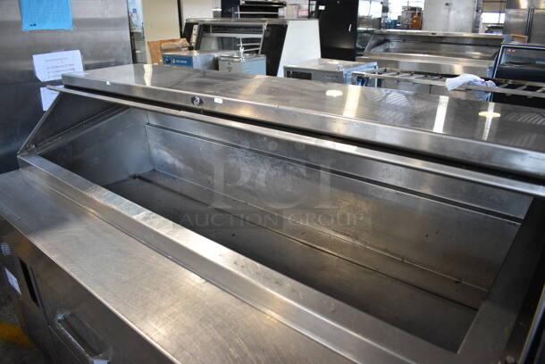 Randell Stainless Steel Commercial Sandwich Salad Prep Table Bain Marie w/ 4 Drawers on Commercial Casters. 72x34x48. Tested and Working! - Image 4 of 6