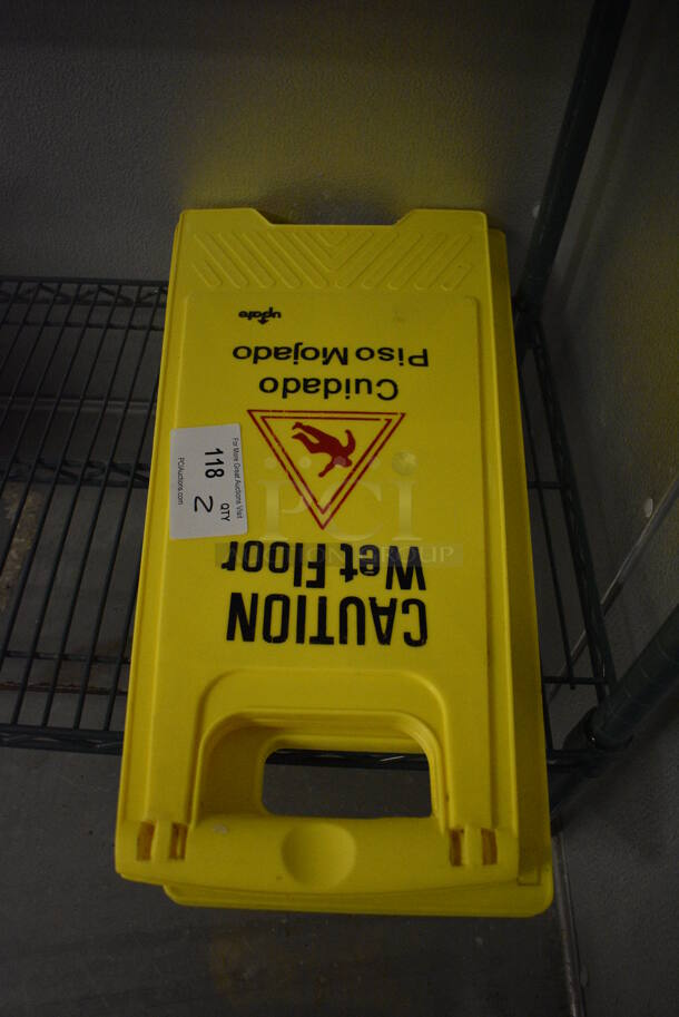 2 Yellow Poly Wet Floor Caution Signs. 12x1x24. 2 Times Your Bid! (kitchen) - Image 2 of 3