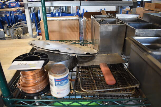 ALL ONE MONEY! Tier Lot of Various Items Including Spool of Wire and Metal Drop In Bins - Image 2 of 4