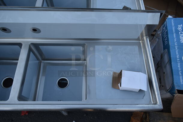 BRAND NEW SCRATCH AND DENT! Regency 600S21717218 Stainless Steel 2 Bay Sink w/ Dual Drain Boards. No Legs. Bays 17x17. Drain Boards 16.5x19. - Image 2 of 6