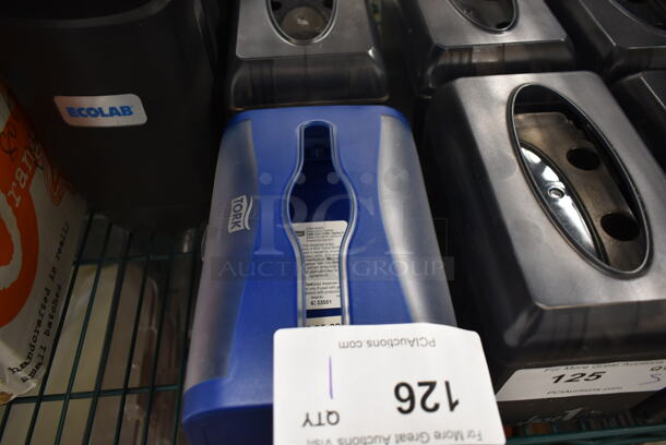 Tork Blue and Clear Poly Napkin Dispenser.  - Image 3 of 3