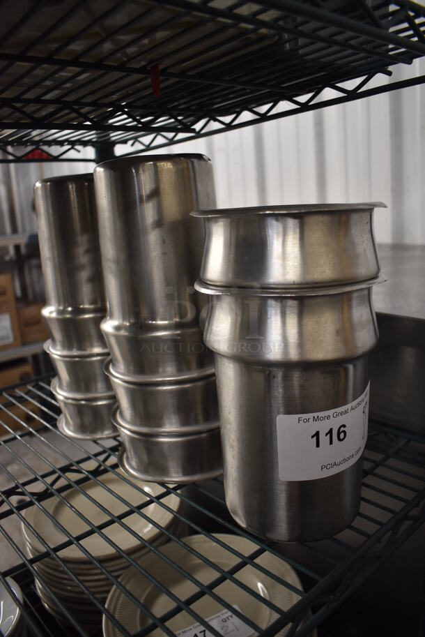 8 Stainless Steel Cylindrical Drop In Bins. 5.5x5.5x8. 8 Times Your Bid! - Image 2 of 2