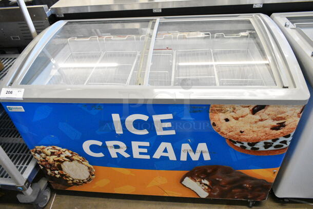 Excellence VB-5HC-TY Metal Commercial Chest Freezer Merchandiser on Commercial Casters. 115 Volts, 1 Phase. Tested and Working! - Image 1 of 6