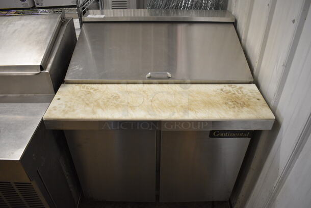 Continental Model SW36-15M Stainless Steel Commercial Sandwich Salad Prep Table Bain Marie Mega Top on Commercial Casters. 115 Volts, 1 Phase. 36x34x42.5. Tested and Working! - Image 1 of 7