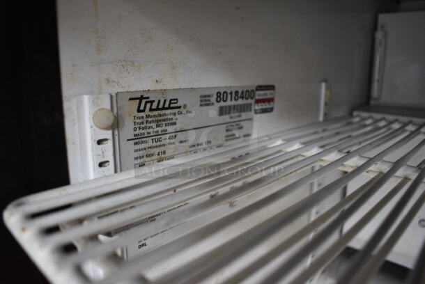 True Model TUC-48F Stainless Steel Commercial 2 Door Undercounter Freezer w/ Commercial Can Opener Mount on Commercial Casters. 115 Volts, 1 Phase. 49x30x36. Tested and Temps at 40 Degrees - Image 5 of 6